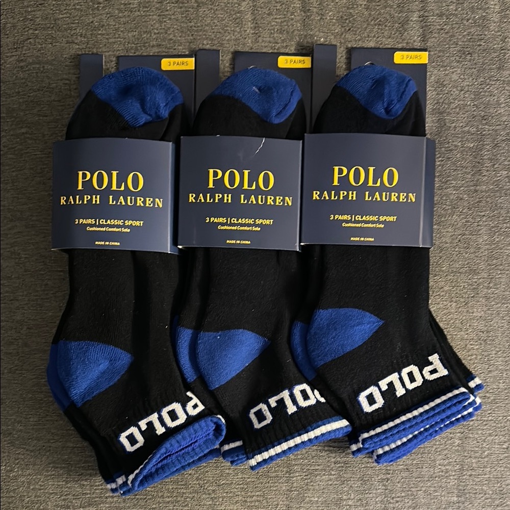 Polo by Ralph Lauren Athletic Socks Black and Blue